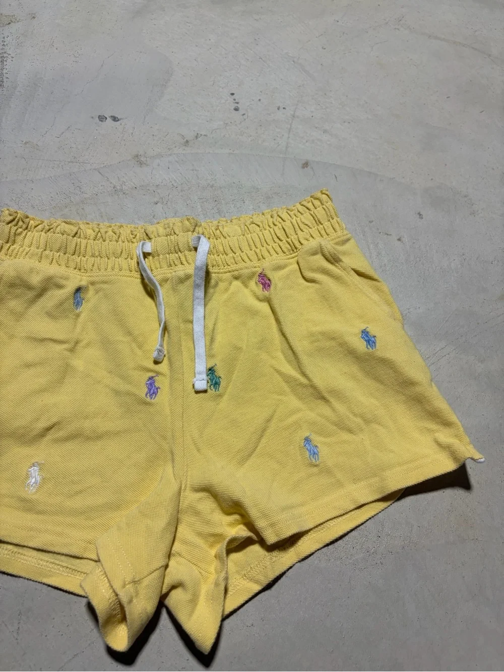 Polo Ralph Lauren Yellow Embroidered Polo Logo Shorts large 12-14